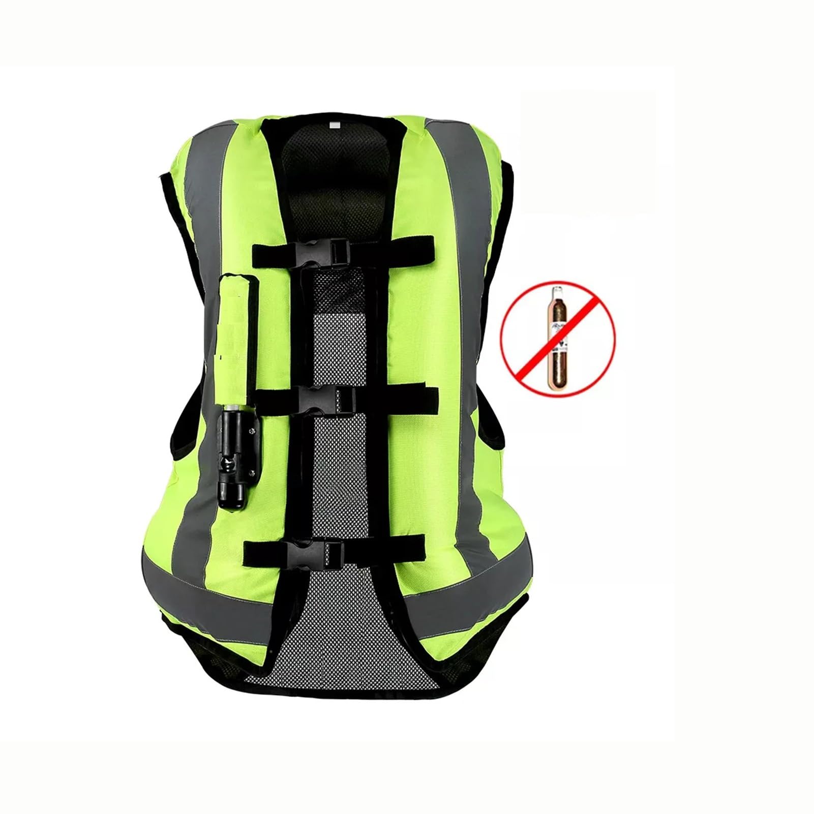 Chaqueta De Airbag Protectora De Motocicleta Reflectante Tamaño Ajustable, Con Banda Reflectante, Chaleco De Airbag De Motocicleta Ligero(Green,XXL)