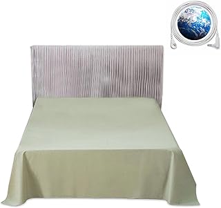 Grounding Flat Sheets for Earthing Full Size Bed Grounding Kit in Silver Thread & Organic Cotton with 16.4 feet Grounding Cord for Better Sleep EMF Protection Clint Ober’s Conductive Mat（Full）