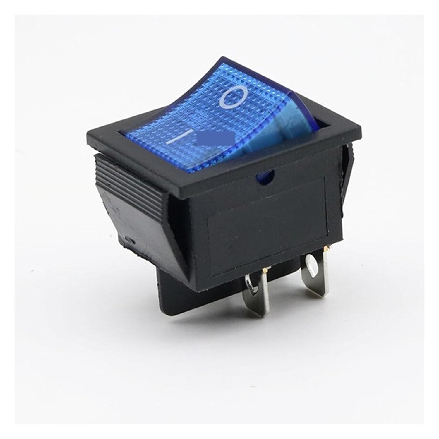 5 Pack Latch Rocker Switch Power Switch I/O 4 Pin with Light 16A 250VAC 20A 125VAC KCD4(Blue)