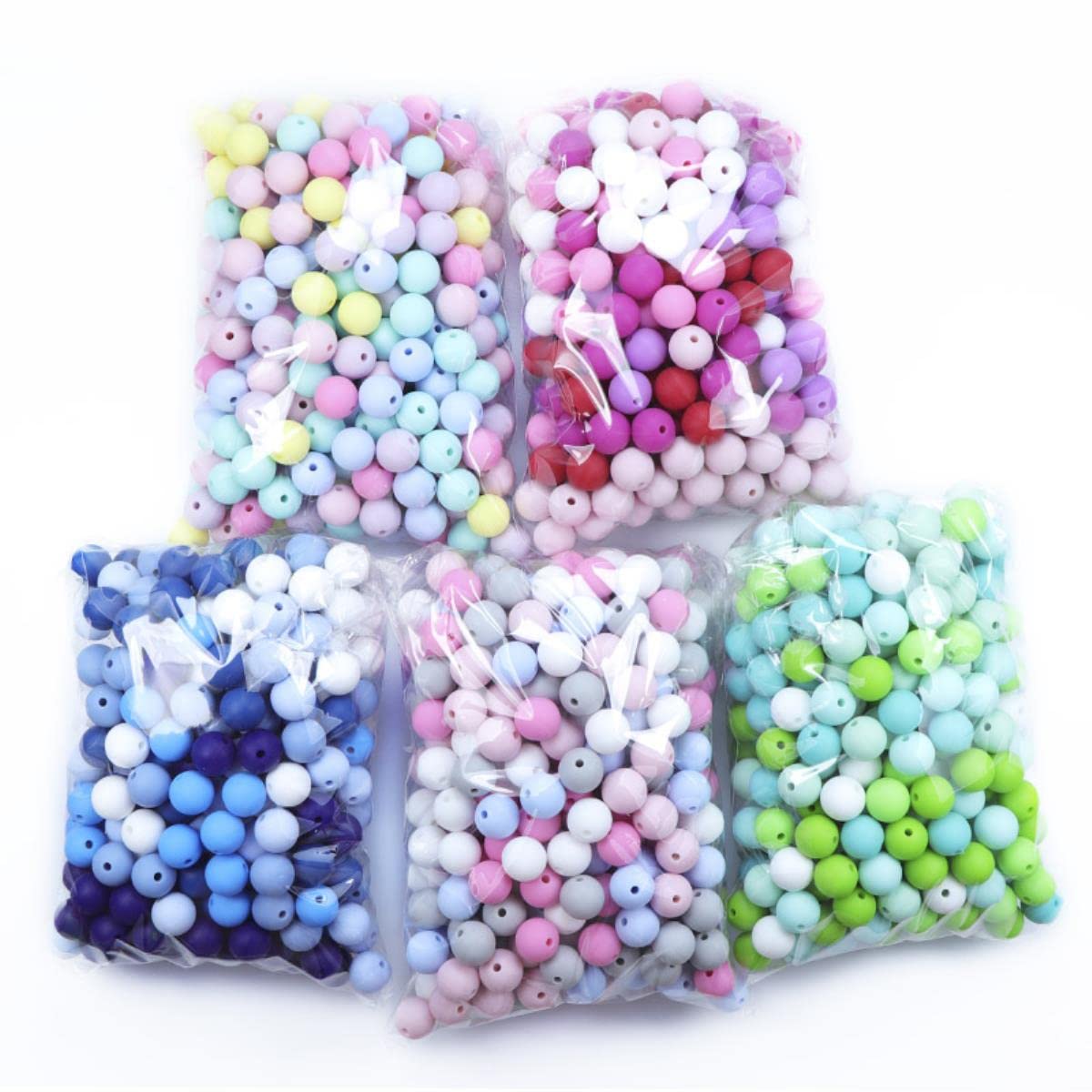 50 Perline In Silicio Da 12 Mm - Assortite Per Gioielli Fai Da Te, Portachiavi E Bracciali