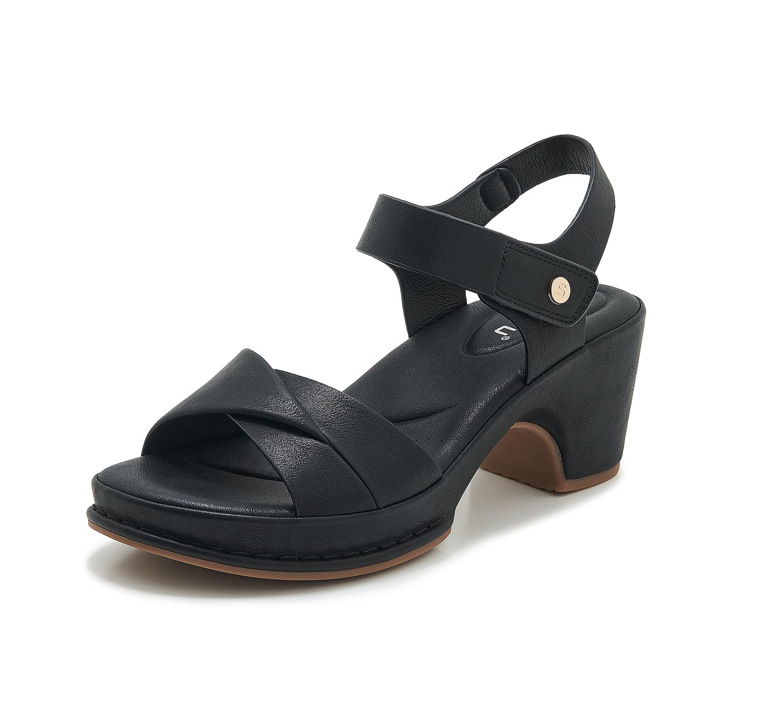 Artykey Sandale à Talons Femme Été Bout Ouvert Chaussure Léger Confortable Compensé Sandales Chaussons