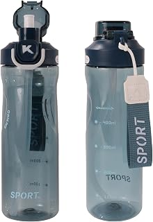 20oz/600ml Tritan Water Bottle with Straw - One Click Open Sports Bottle, BPA Free & Leakproof, Detachable Straw for Easy Cleaning, Gym Cup for Workout (Ocean Navy)