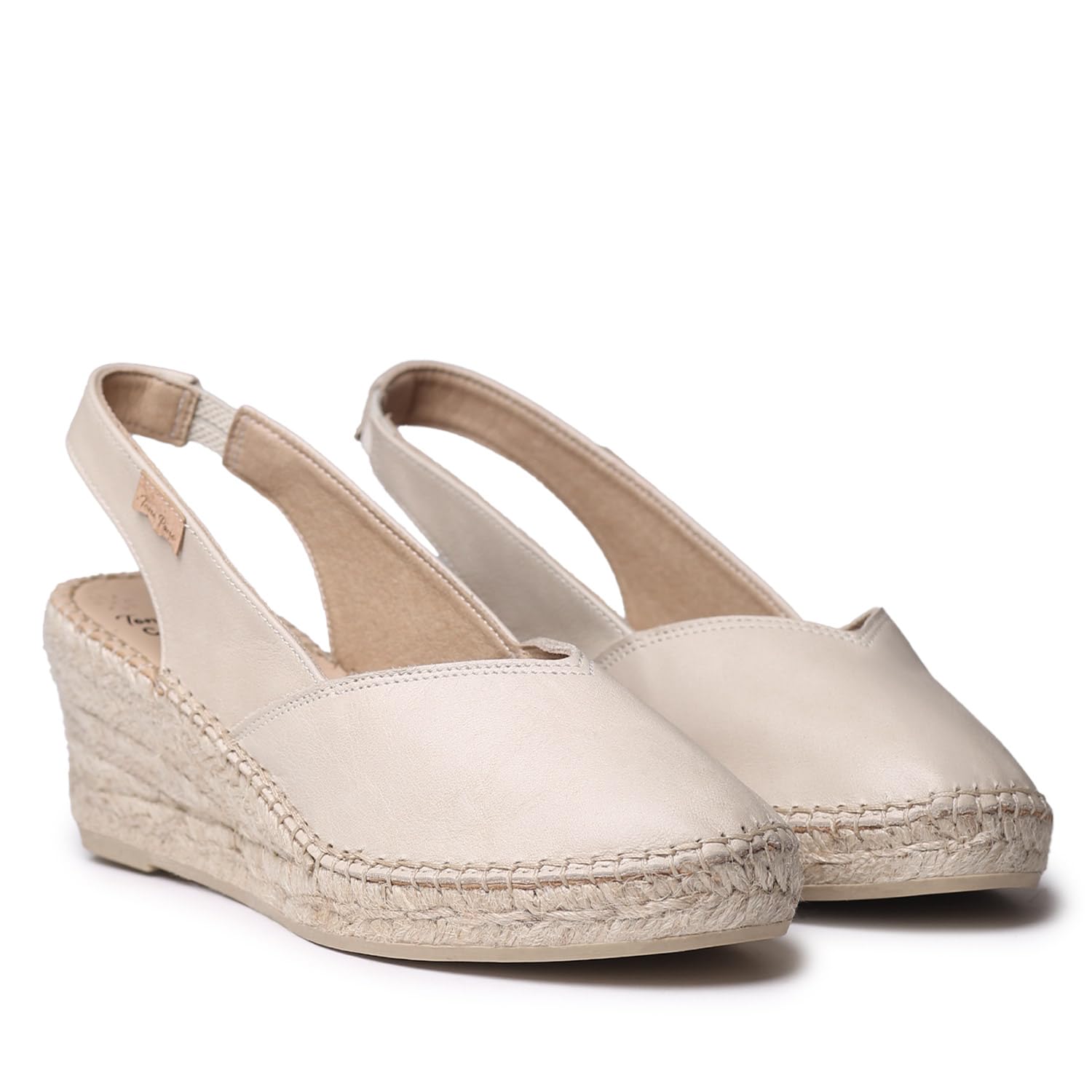 TONI PONS Termale - Espadrillas da Donna in Pelle con zeppa per una calzata più ampia