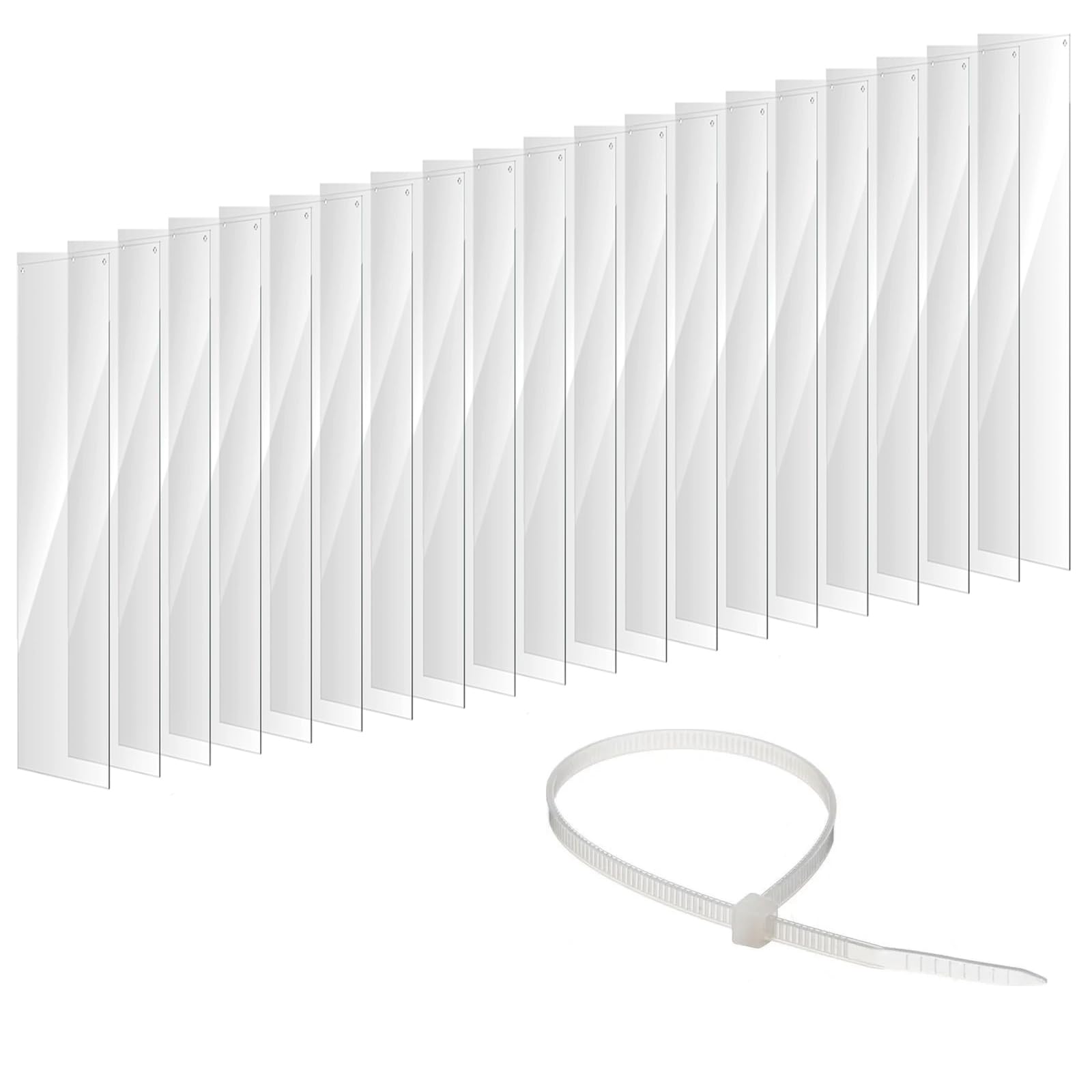 Hromra 20Pcs Clear Cage Edge Liner Guinea Pig Cages, Pet Cage Liner 14" x 4.5", with Holes Zip Ties Urine Guard Side Ferret Cage Accessories for