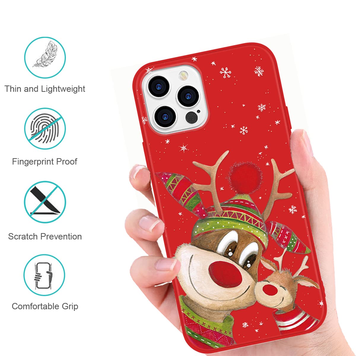 Yoedge 2 Pezzi Natale Cover per Google Pixel 7(5G) 6,3, Custodia