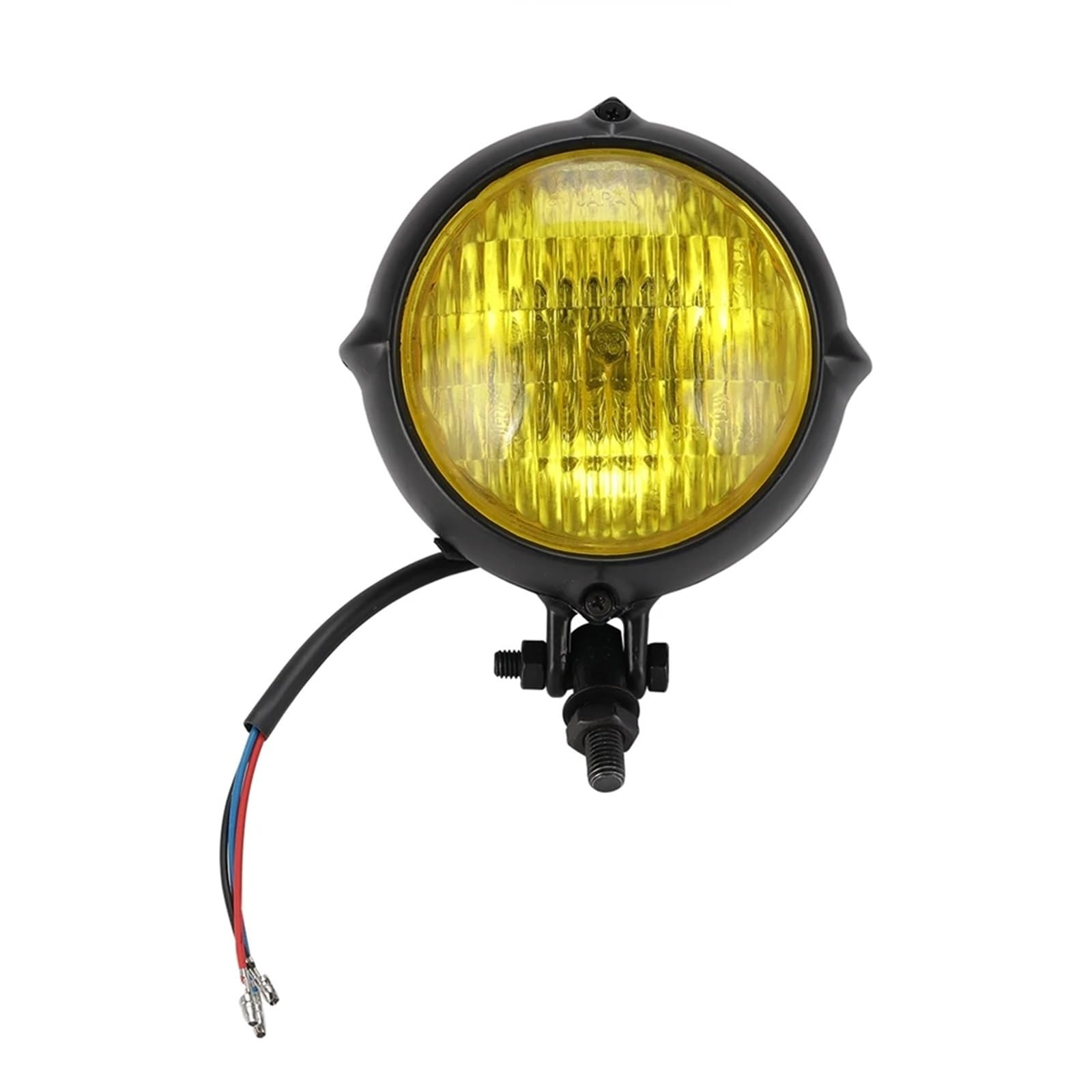 Światło Do Jazdy Pasuje do Harley Old School Chopper Bobber Cafe Racer35W motocykl Vintage 3.5 "H4 reflektor czarna lampa oświetleniowa Dziennej Dla(Yellow)