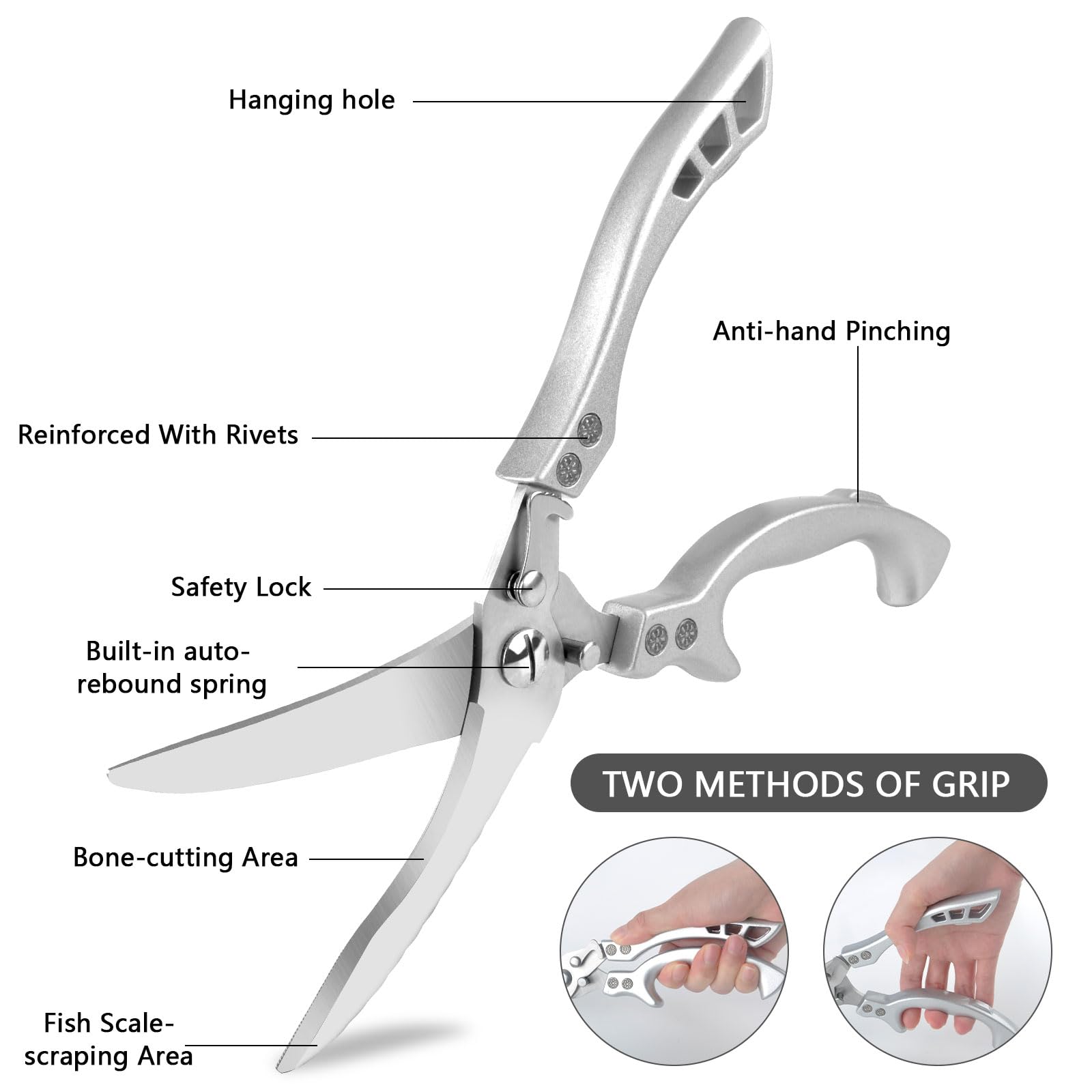 Ciseaux De Cuisine, Ciseaux à Volaille, Acier Inoxydable Cisailles