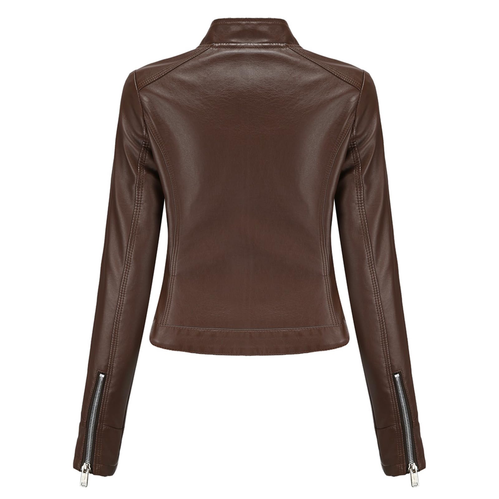 KHIRVWL 2024 Giacca di Pelle Donna Giubbotto da Motociclista in PU Pelle Giacca da Biker Slim Fit Bomber di Pelle Giacchetta Leggera Casual Giacche da Moto Outwear Leggero Comodo Cardigan Similpelle