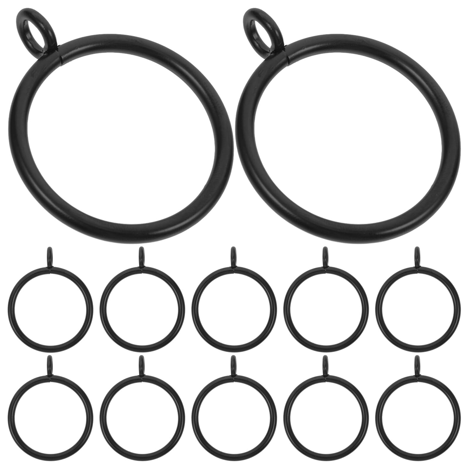 Anillos de cortina negros de 38 mm DOITOOL pack de 40 piezas con ganchos para barras romanas