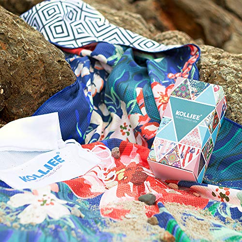 image for KOLLIEE Sand Free Beach Towels Flowers Portable Colorful Compact Beach