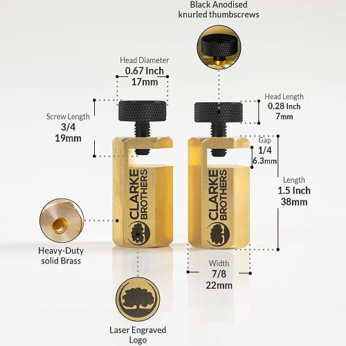 Miniatura 2 de Clarke Brothers Medidor de banda de rodadura de 2 piezas para marcos convencionales cuadrados o cuadrados de carpintería  Juego de medidores de
