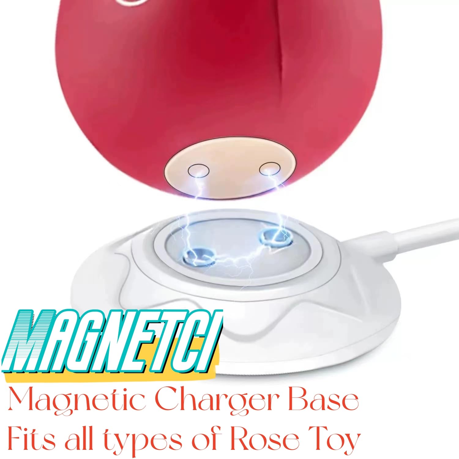 Replacement Magnetic Charger For Rose Toys - 31.5 Inch USB Cable With 12mm 2-Prong Base Dock Station