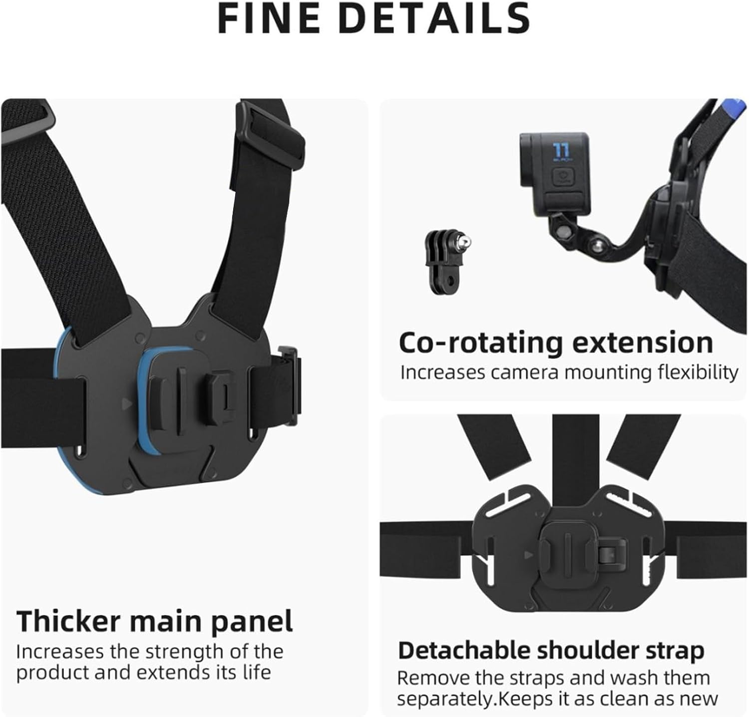 Phone Chest Mount Harness Holder Mobile Phone Strap Clip Compatible Most Cell Phones Action Cameras Chest Strap Mount for Filming Video, POV/VLOG - Image 6