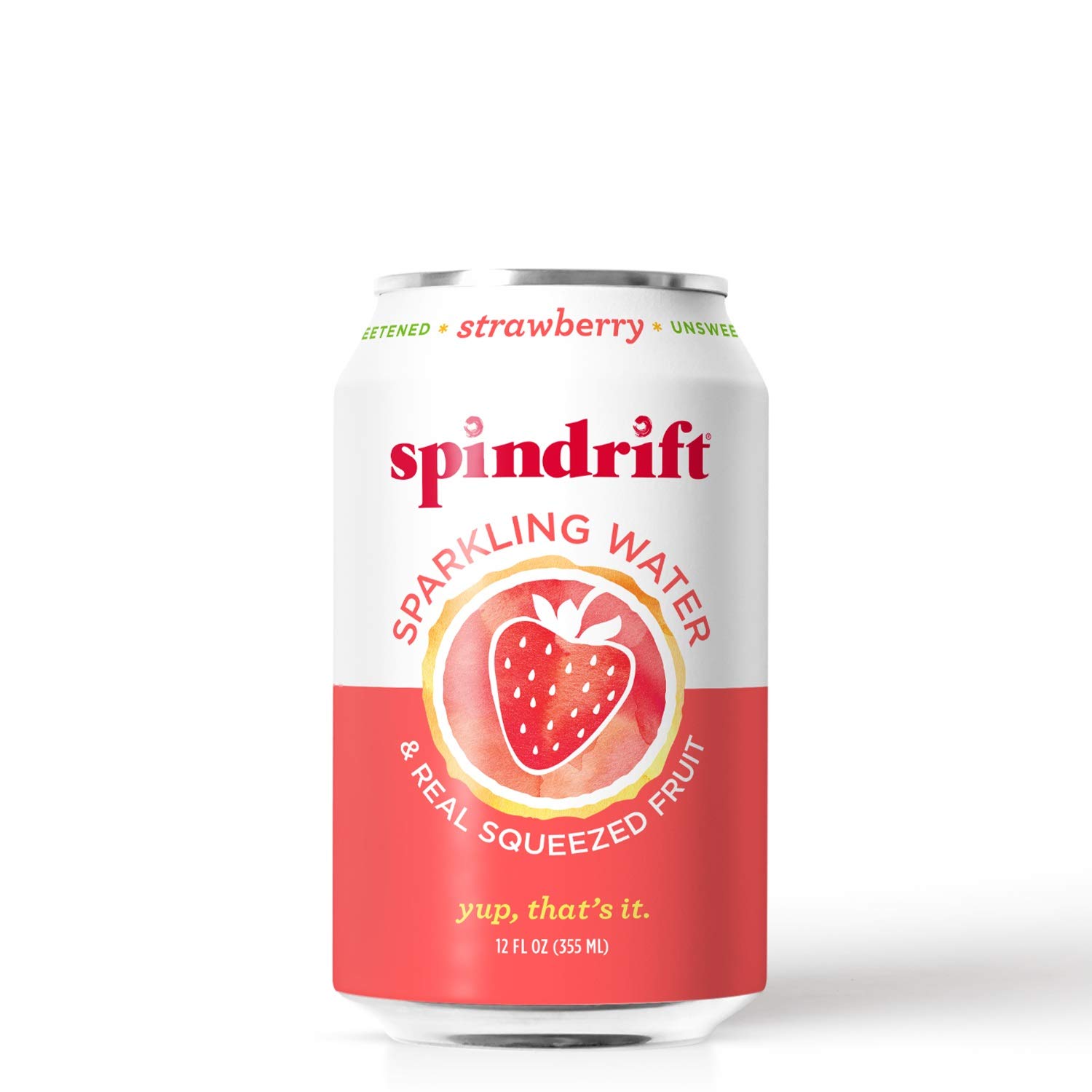 Spindrift Sparkling Water, Strawberry Flavored, Made with Real Squeezed Fruit, 12 Fl Oz Cans, Pack of 24 (Only 10 Calories per Seltzer Water Can)