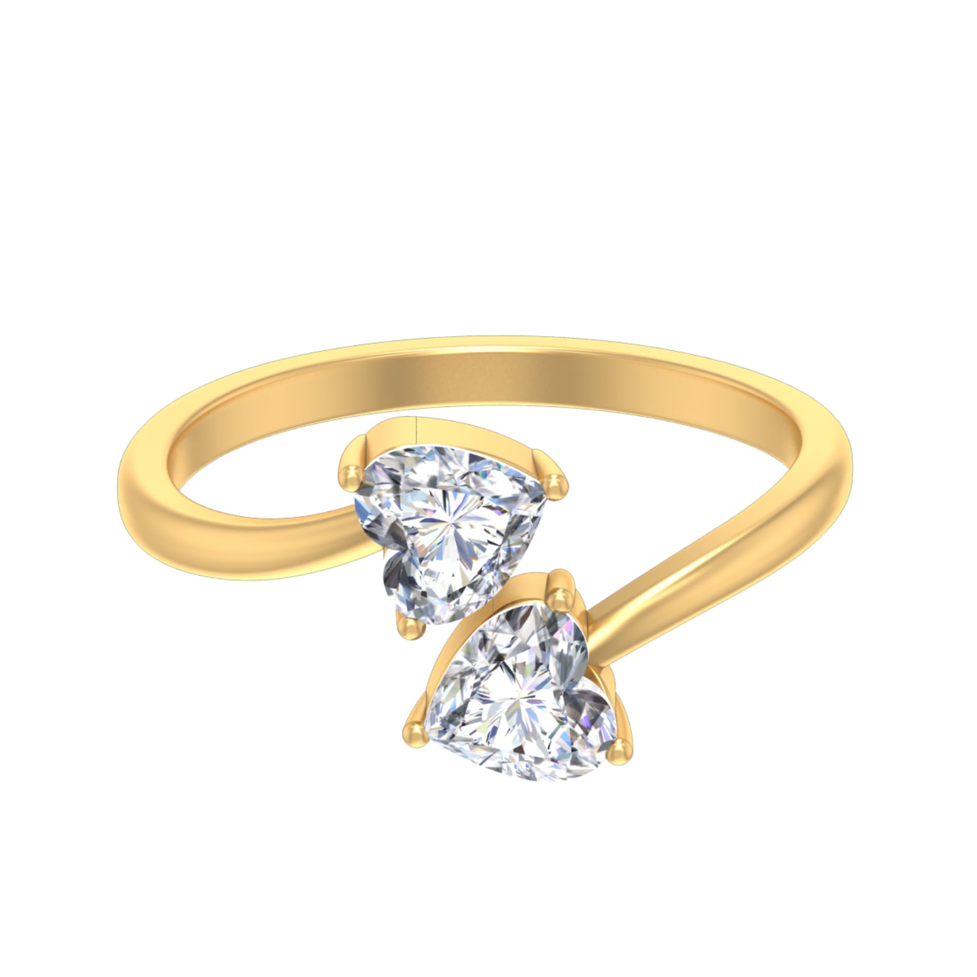 MABEL925 Sterling Silver, Double Heart Solitaire Open Ring, Fine Jewellery Gifts for Women & Girls, Assured Purity & 6 Month Warranty*