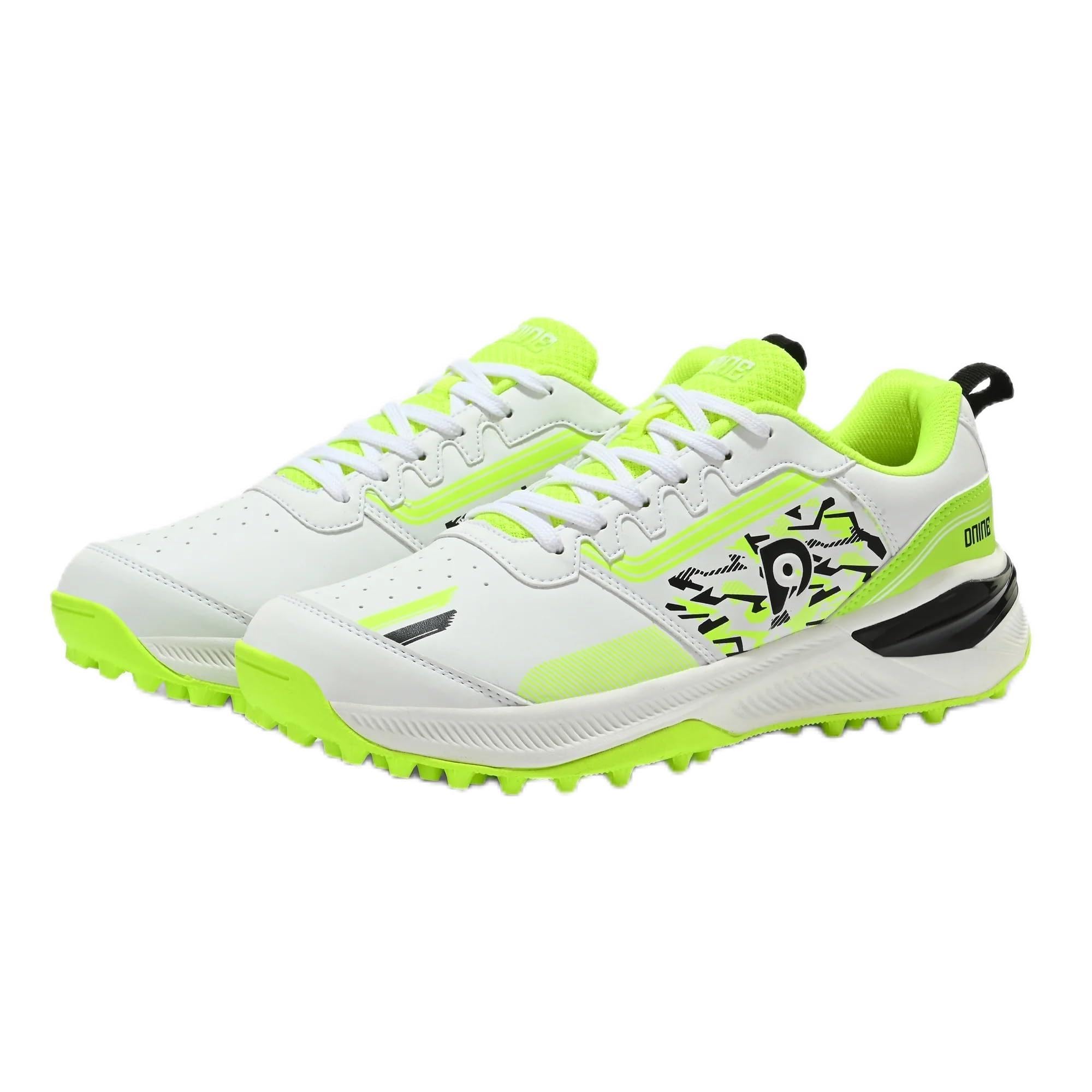 dnine Performer 2 Rubber Studs Cricket Shoes | Black/Lime/White | Lightweight & Durable Cricket Footwear-picture-46