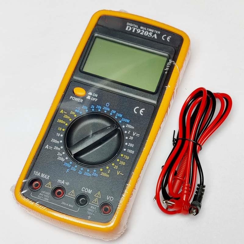The DT9205A Digital Multimeter is a hand-held 31/2 multimeter for measuring DC and AC voltage, DC and AC current, resistance, diode, transistor, frequency, temperature, capacitance. (B0D5PT3MWP) Amazon Price History, Amazon Price Tracker