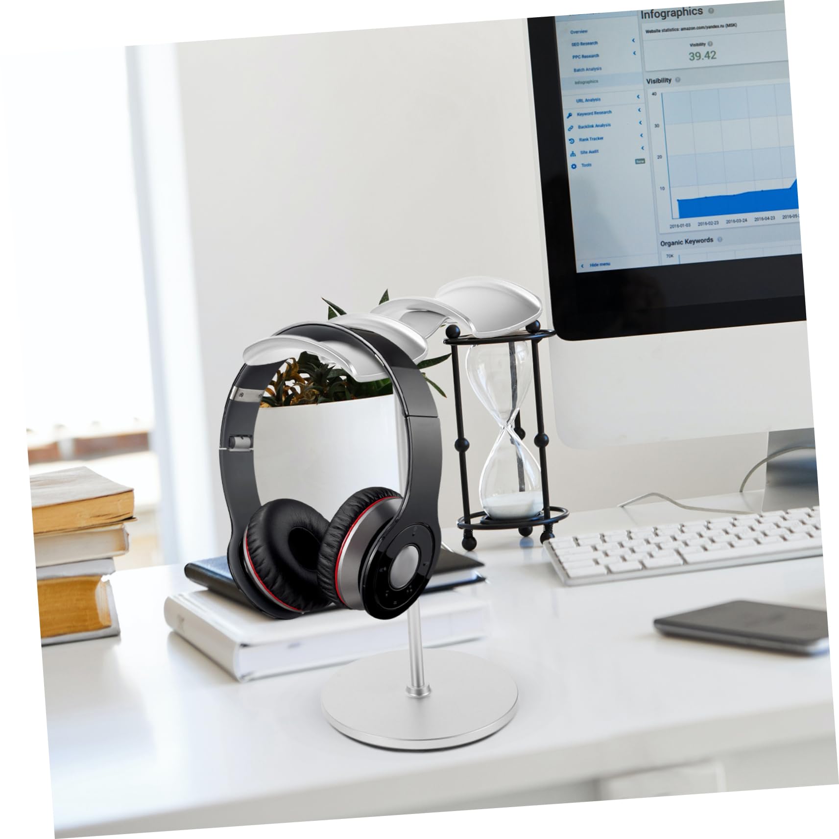 Support pour Casque Audio en Plastique, Lot de 2, Stable et Polyvalent, Surface Lisse, Rangement Pratique pour Bureau Gaming, Salles D'étude et Cafés