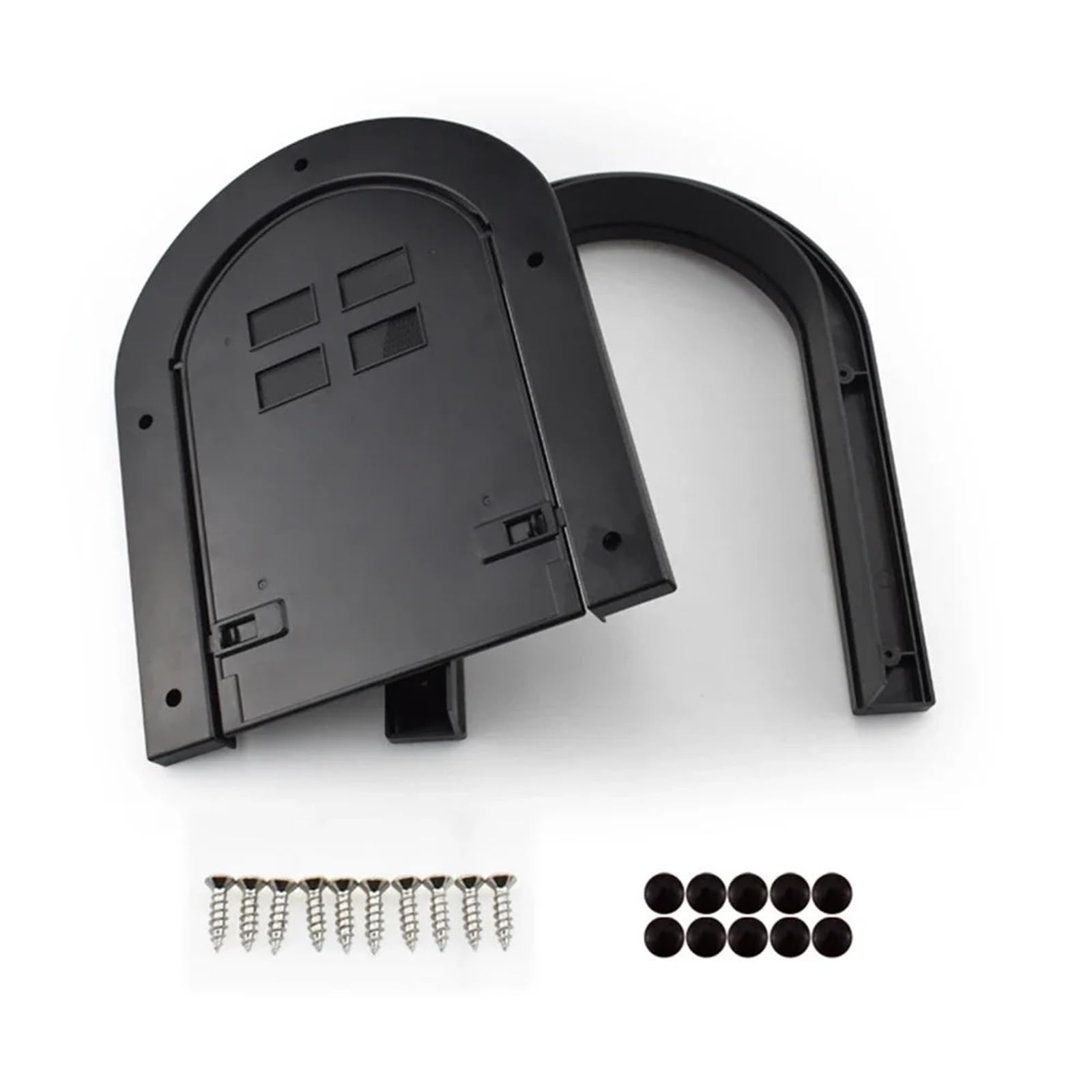 Gattaiola per gatti Finestra magnetica for zanzariera for cani e gatti for animali domestici, for accessori for cancelli ad arco in plastica ABS in legno per Porta(Black)