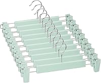Vista 14 de Paquete de 20 perchas para faldas con clips ajustables antióxido para pantalones, faldas, perchas para ropa, azul claro