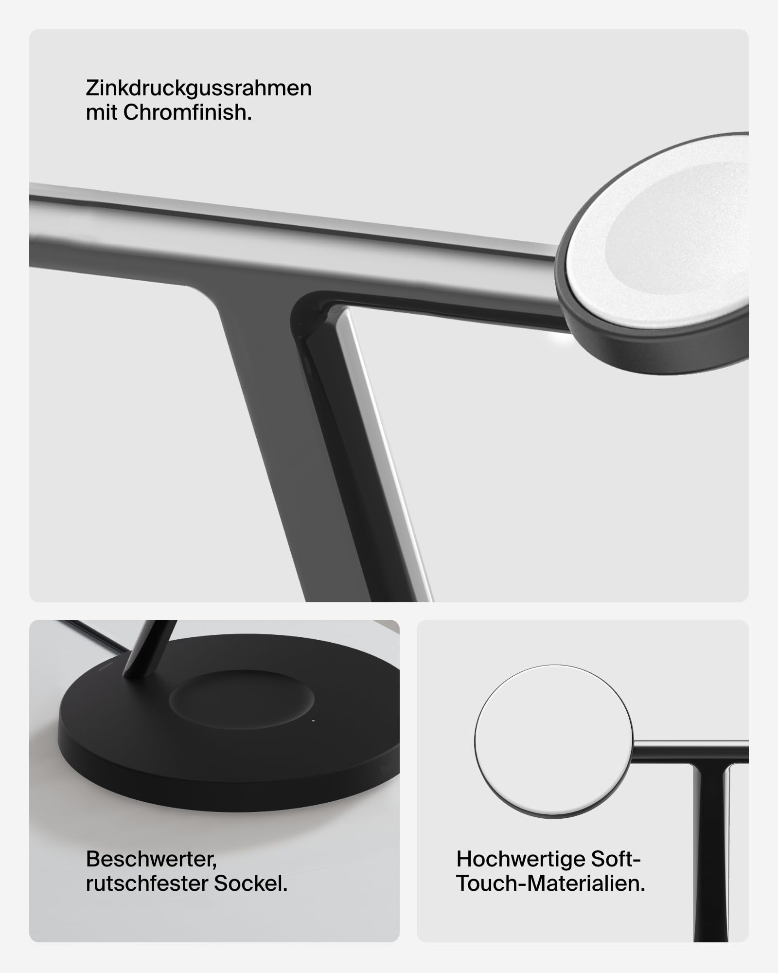 Belkin BoostCharge Pro 3-in-1 Qi2 Kabelloses Ladegerät, MagSafe-Kompatibles Ladegerät, Induktive... Ansicht 6