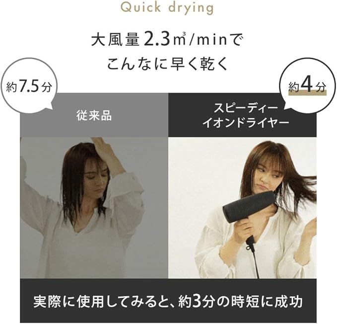 Amazon Salonia サロニア スピーディーイオンドライヤー ネイビー ヘアドライヤー 大風量 速乾 マイナスイオン コンパクト 軽量 メーカー1年保証 Sl 013nv Salonia サロニア ホーム キッチン 通販