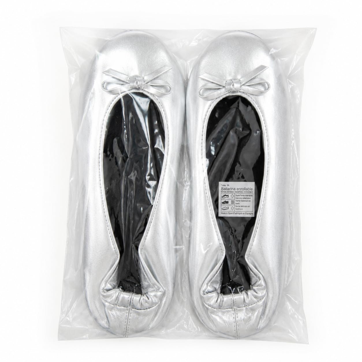 Genérico 12 Pares Manoletinas Plegables Color Gris Plata | Ideales para Boda
