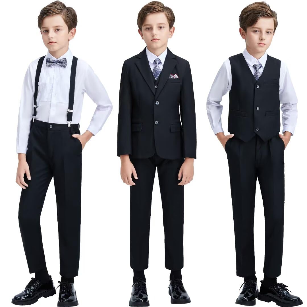 Traje formal para niños pequeños, traje de portador de anillos para adolescentes, niños, boda, esmoquin, comunión, vestido