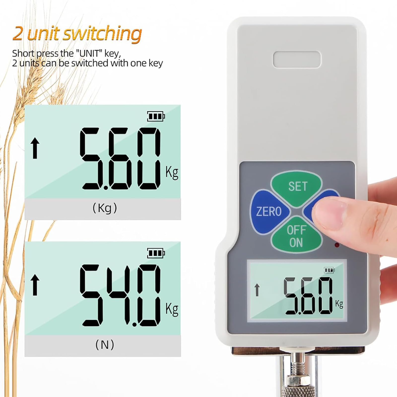 Probador digital de dureza de grano con pantalla LCD, 3 modos de medición para pruebas precisas de dureza de grano, dispositivo de precisión avanzado