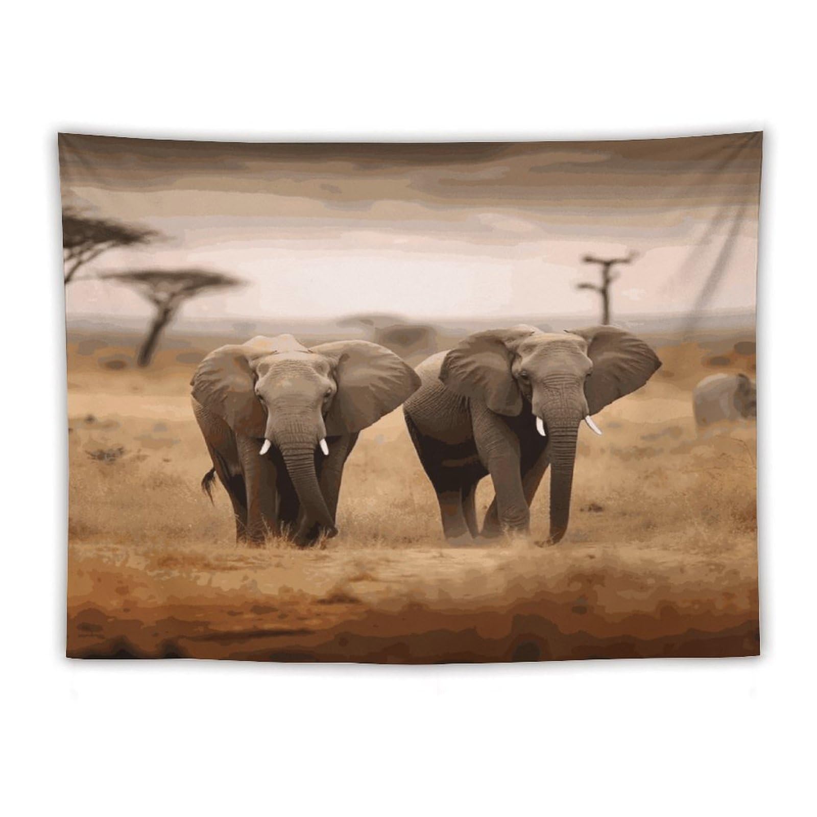 LDGSUPH Wild Animals Elephants Tapestry Wall Hanging Decor Anti-fading Aesthetic Wall Tapestries Fashion Wall Blanket Decor Modern Wall Art Tapestry for Bedroom Home Decor 60"x80"