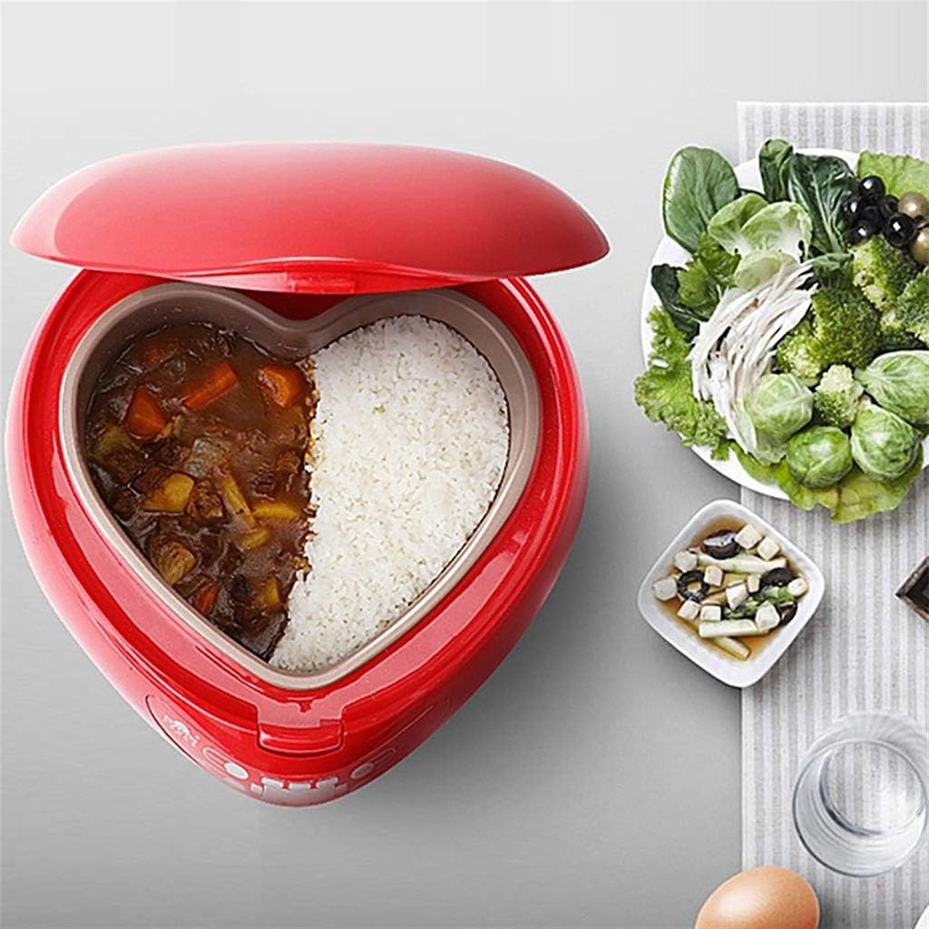 zsh Rice Cooker (1.8L/ 300W) Home Mini Heart-Shaped Rice Cooker, Heat Preservation Function, for 1-2 People (Color : A)