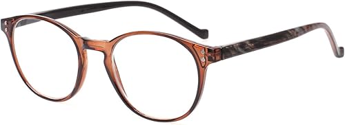 Miniatura 4 de NORPERWIS 5 pares de anteojos de lectura, ajuste estándar con bisagra de resorte para hombres y mujeres (negro, morado, rojo, azul, marrón, 2.00)