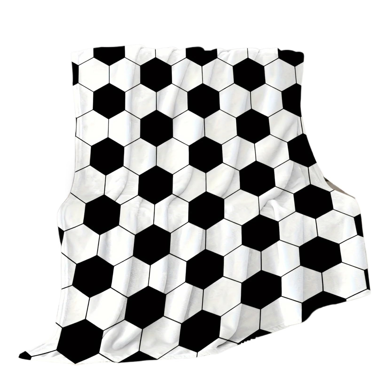 SNGUOQ Resistant Football Blanket - Soft Throw Hexagonal Geometric Design for Sofa Bed Home Machine Washable All-Season For Sofa Couch Bedroom Decor(125x150cm)