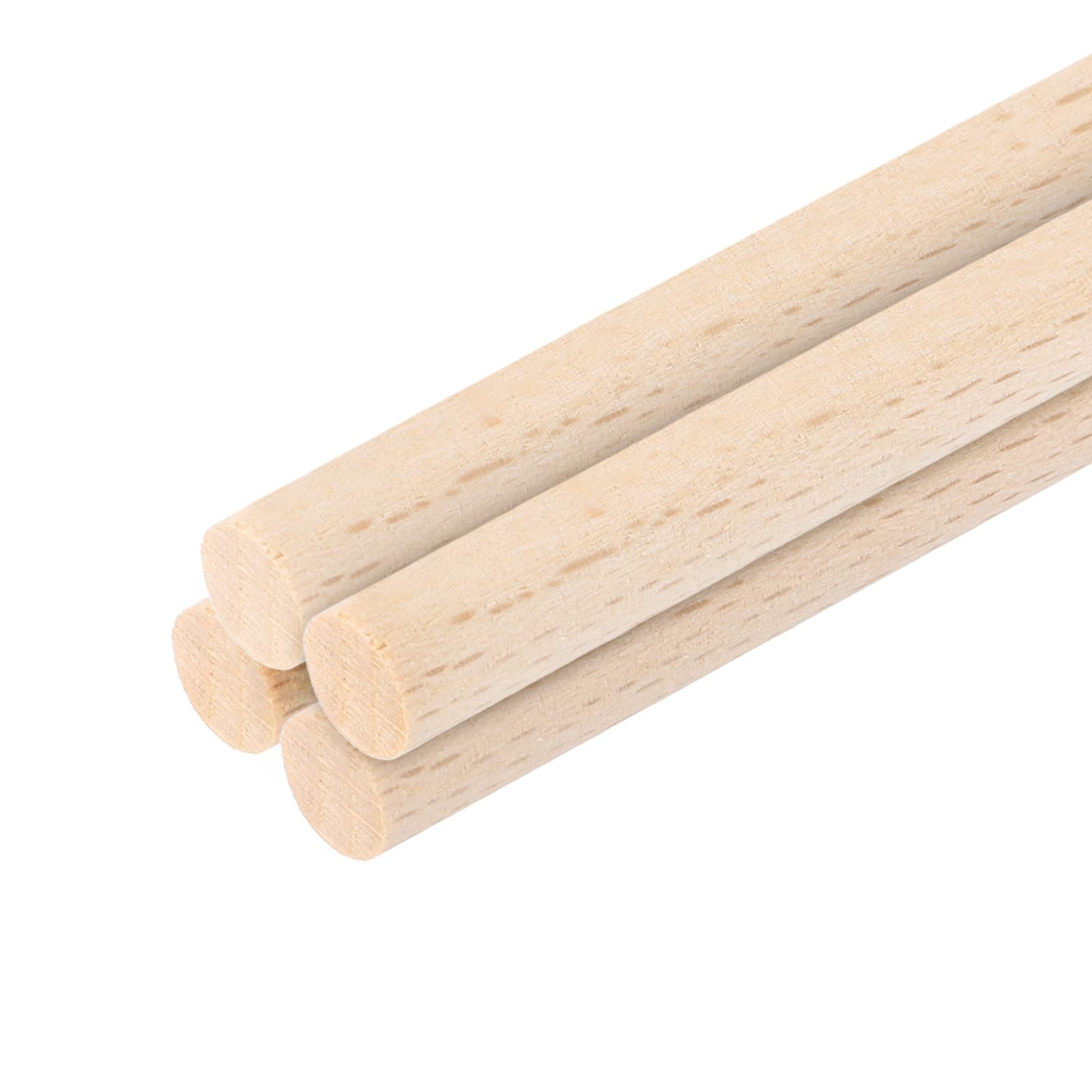 sourcing map Wooden Dowel Rods,7mmx400mm Round Wooden Rod Unfinished Solid Wood Sticks Crafts Wand for Arts Decoration, Craft and DIY Projects Wand,Pack of 4