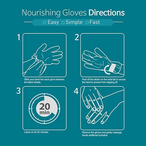 Miniatura 7 de Epielle 6 pares de mascarillas reparadoras intensivas, guantes de hidratación profunda para manos secas y agrietadas, reparación con aceite de coco