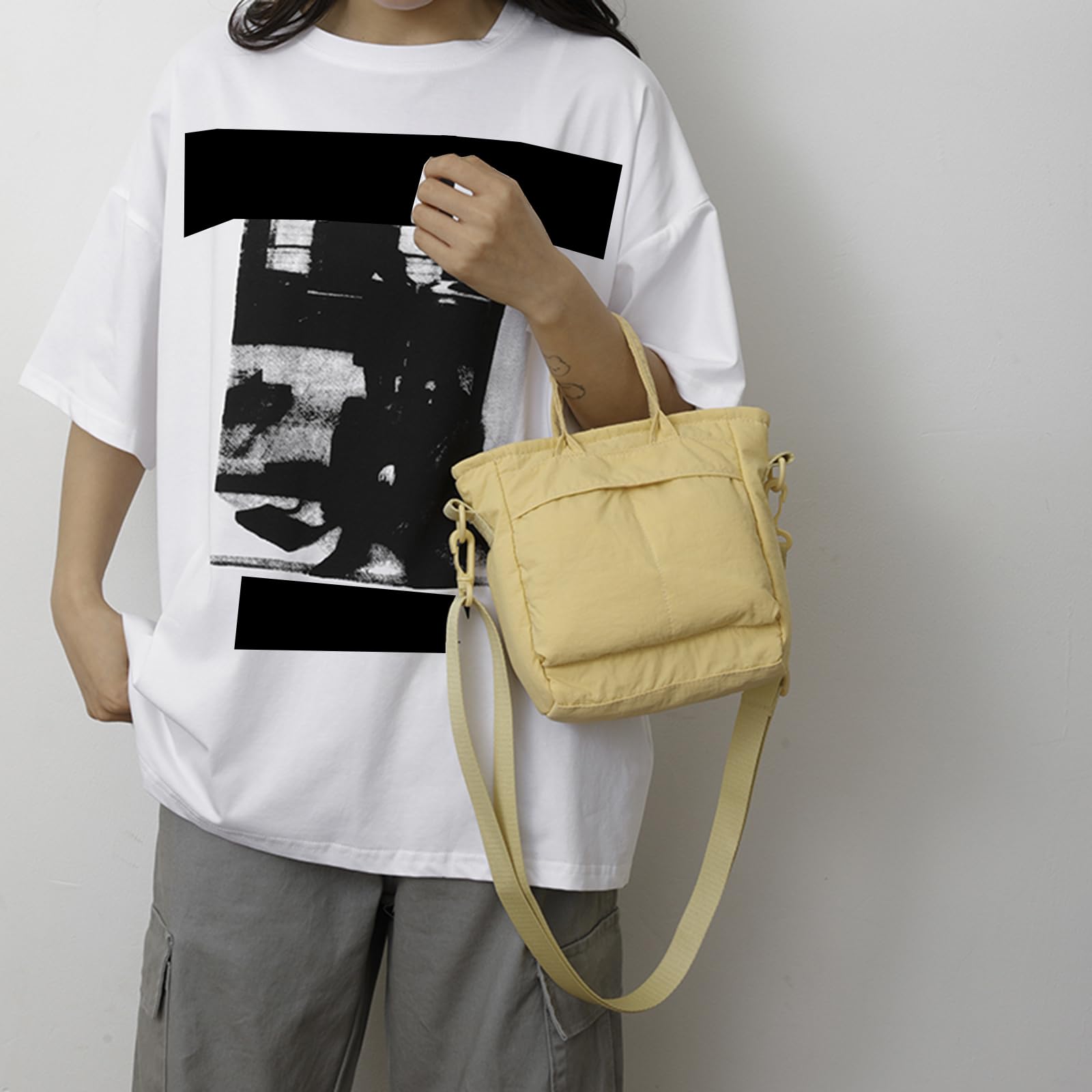 Borsa da lavoro da donna in nylon, grande capacità, | EcoGleam Borsa da donna in nylon, tracolla regolabile, grande capacità, borsa da viaggio per cosmetici