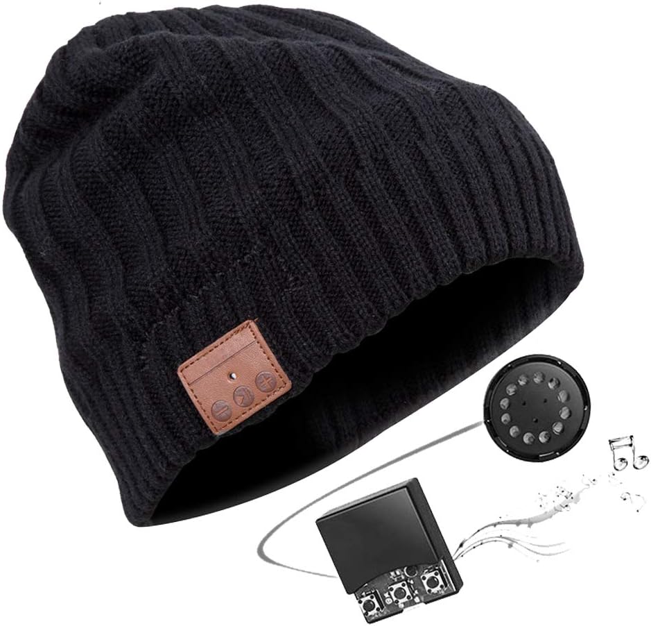 Zibaar Bluetooth Beanie Hat Wireless Headphones Bluetooth Beanie Hat Slouch Beanie Hat with Wireless Bluetooth V4.1 Stereo Bluetooth Headphones with Hands-Free Function for Mobile Phone