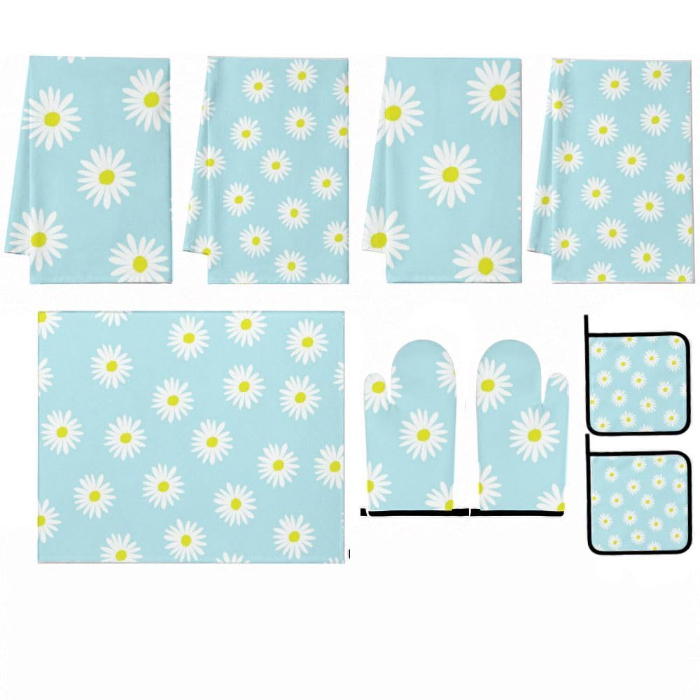 9PCS Cute Daisy 1 Cucina Decor e Accessori Set