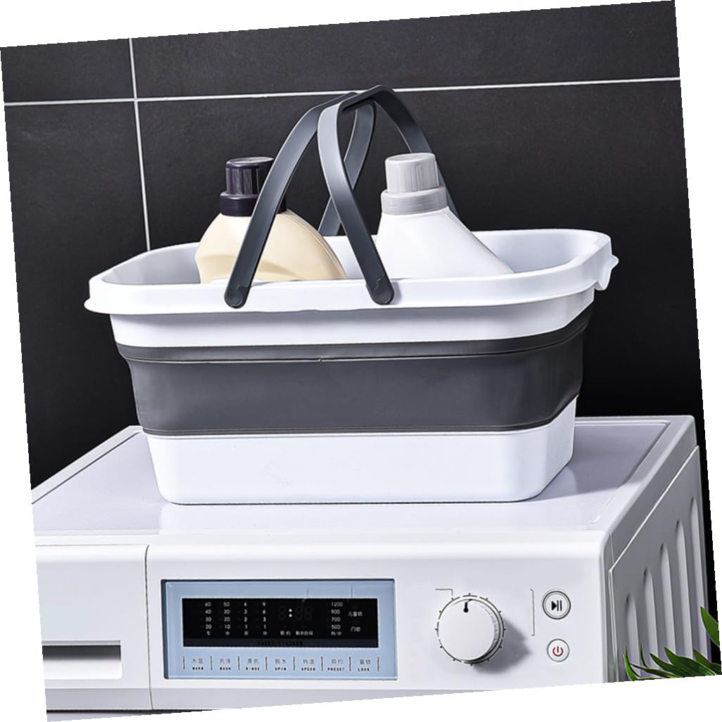 YARNOW Secchio con Manico Resistente da 15l Pieghevole in Plastica Pp Portatile Non Deformabile per Mop per Pulizie Domestiche e Picnic