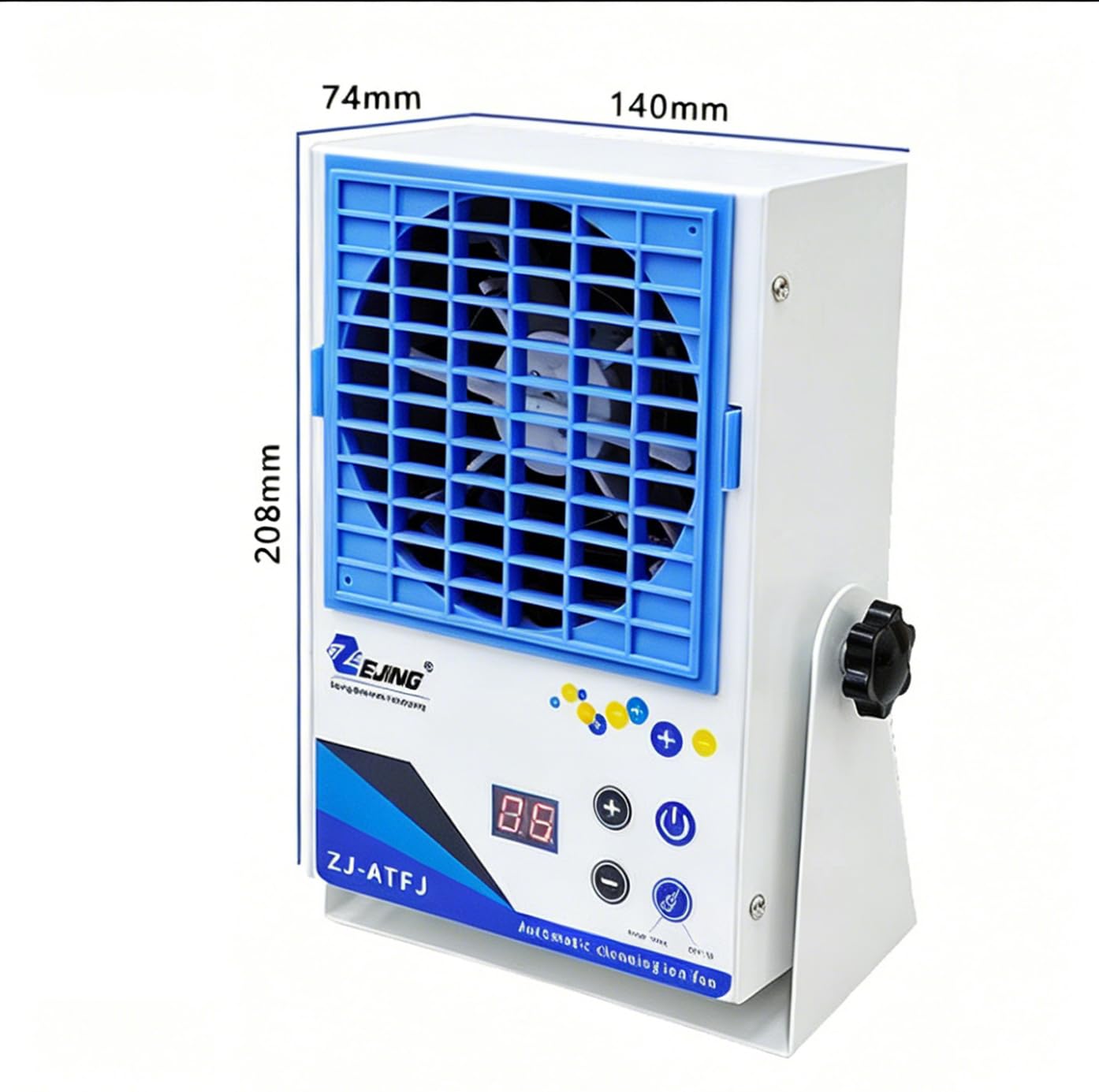 Ventilatore ionizzatore antistatico, ESD con volume d'aria regolabile da 10 a 120 CFM, girevole a 360°, eliminatore statico da tavolo e da parete, per officine