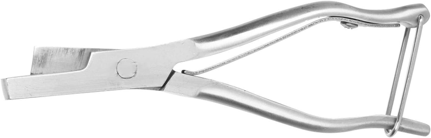 Ear Tagging Pliers, Stainless Steel V-Shape Ear Tag Pliers Tongs for Pig Animal Livestock Tool Plier Applicator Farm Accessory, Easy Loading of Tags, Silver