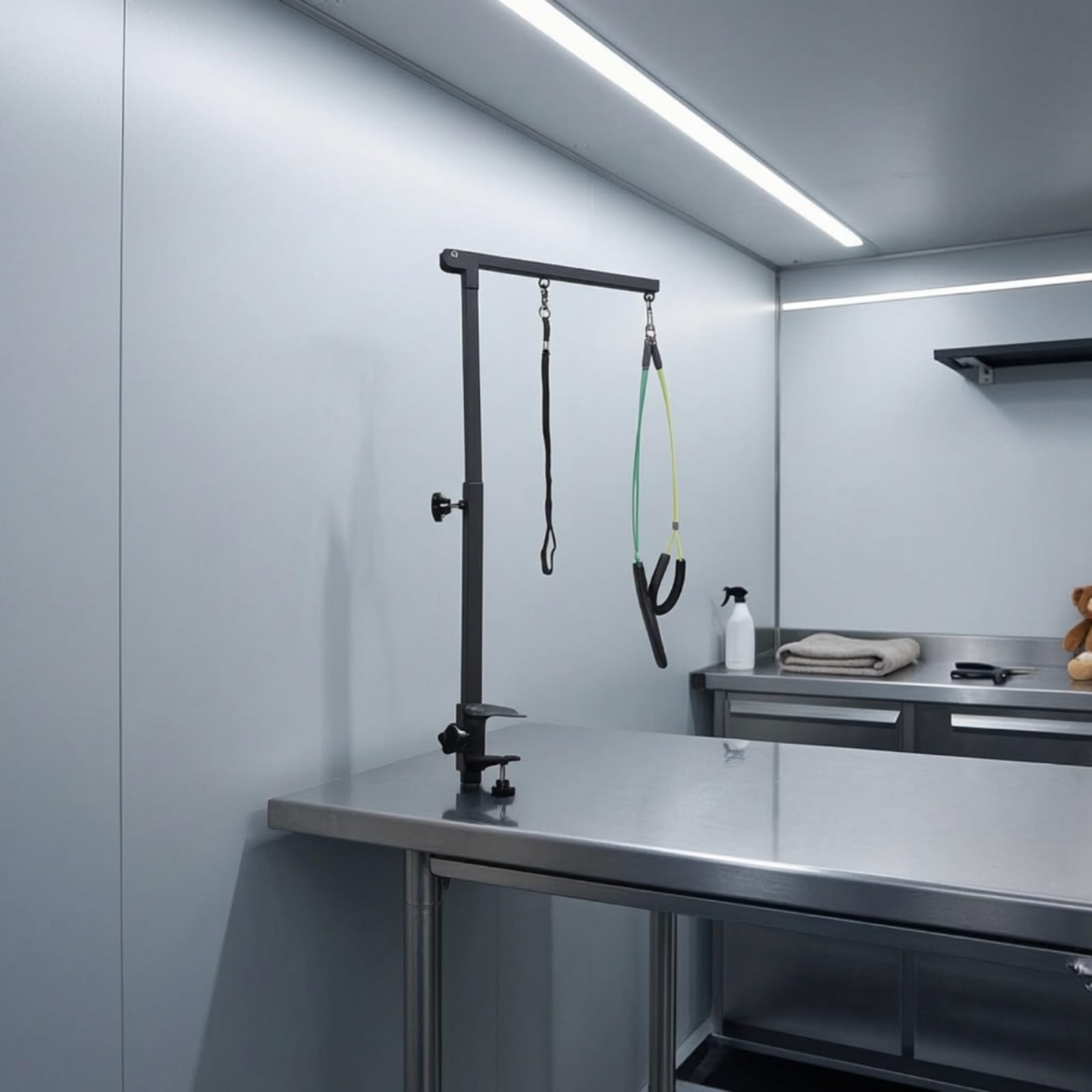 Stabil Trimmtisch-Galgen Höhenverstellbar, hundegalgen mit tischklemme, verstellbar, schertisch mit haltegurten, für hundesalon