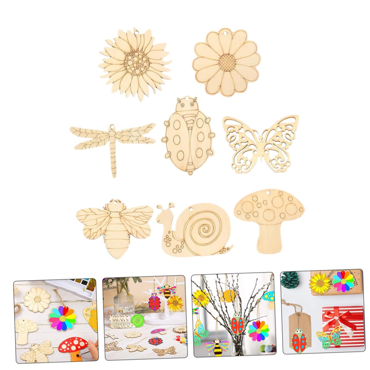 TOYANDONA 160stücke Unvollendete Holzscheiben Für Bastelprojekte Holzschnitt-zubehör Für Malerei Und Dekoration Für Erwachsene Designs