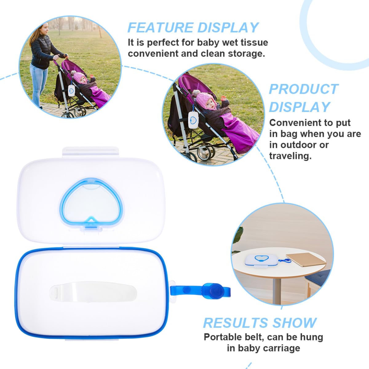 Caja Porta Toallitas para Ñiño Portátil 2 Unidades Material PP Ecológico Ligera y Práctica para Exteriores Compatible para Colgar en Cochecito o Bolsa Adecuado para Viajes y