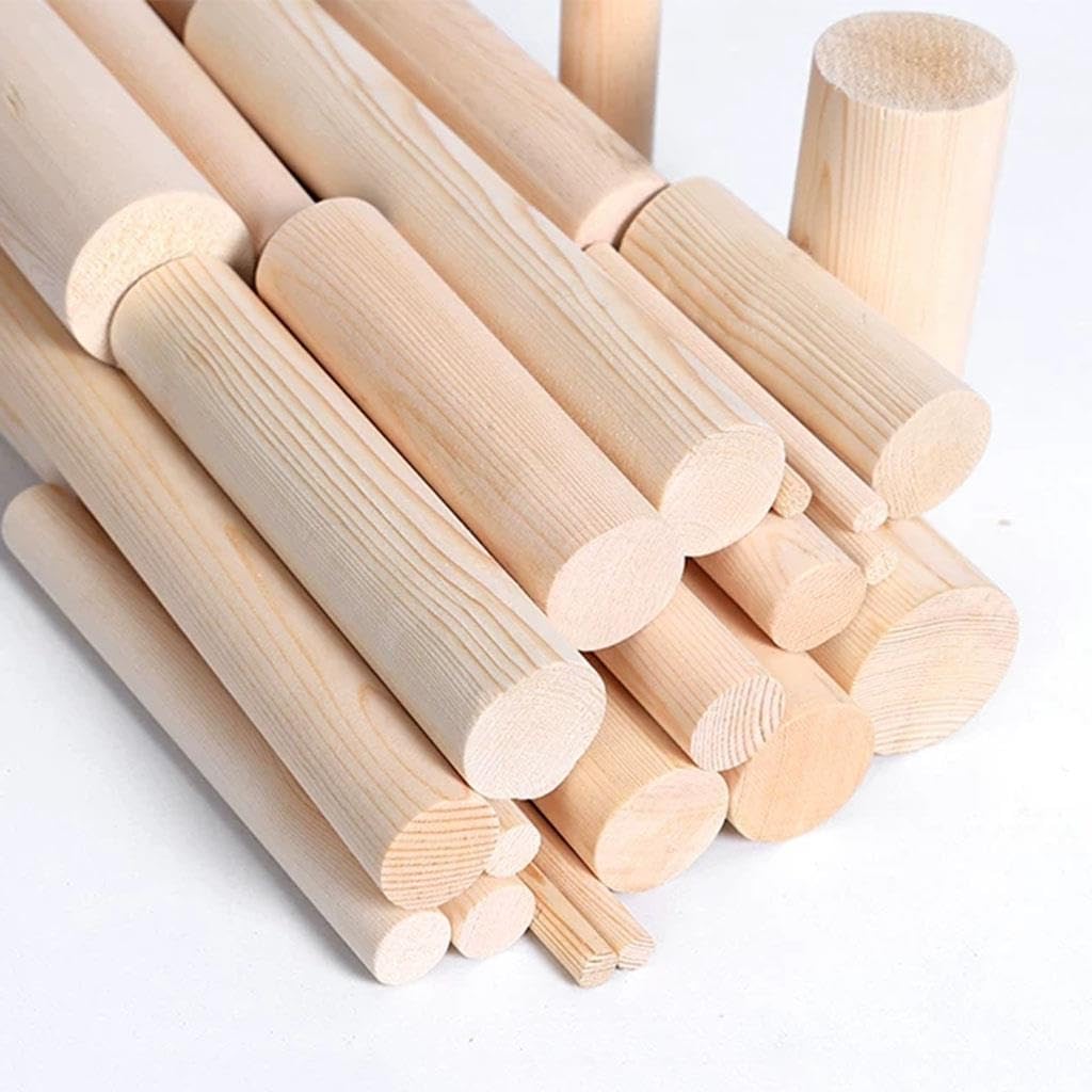 5 Sztuk 100mm Okrągły Pręt Z Drewna Sosnowego, Pasek Z Litego Drewna DIY Materiał Modelowy(Dia 60mm)