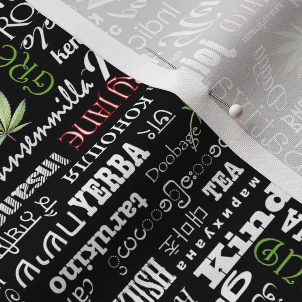 Spoonflower Fabric - Marijuana Cannabis 420 Weed Grass Pot Printed on Petal Signature Cotton Fabric by The Yard - Sewing Quilting Apparel Crafts Decor