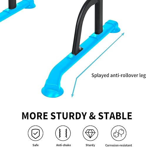 Miniatura 5 de Adjustable Height Dip Bar Station, Heavy Duty Dip Station Push Up Bar for Home Gym,Multi-function Dip Station Pull Up Bar Full Body Strength