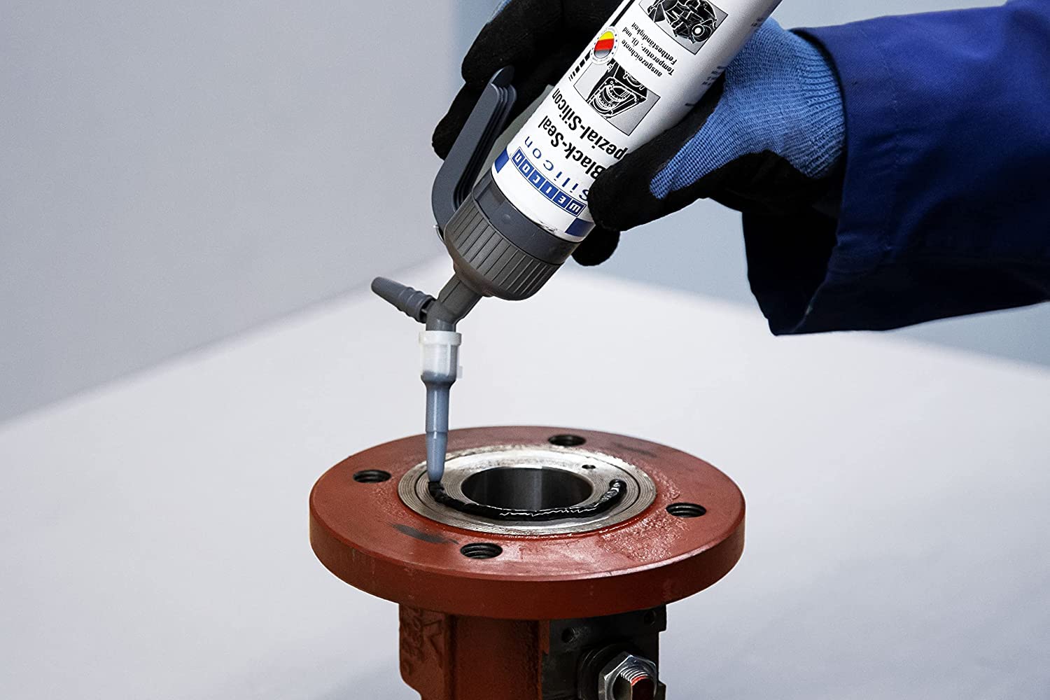 WEICON 13051200-36 Black-Seal, 200 ml Presse, Silikonkleber, Tankversiegelung, Motor, hitzebeständig, schwarz/grau