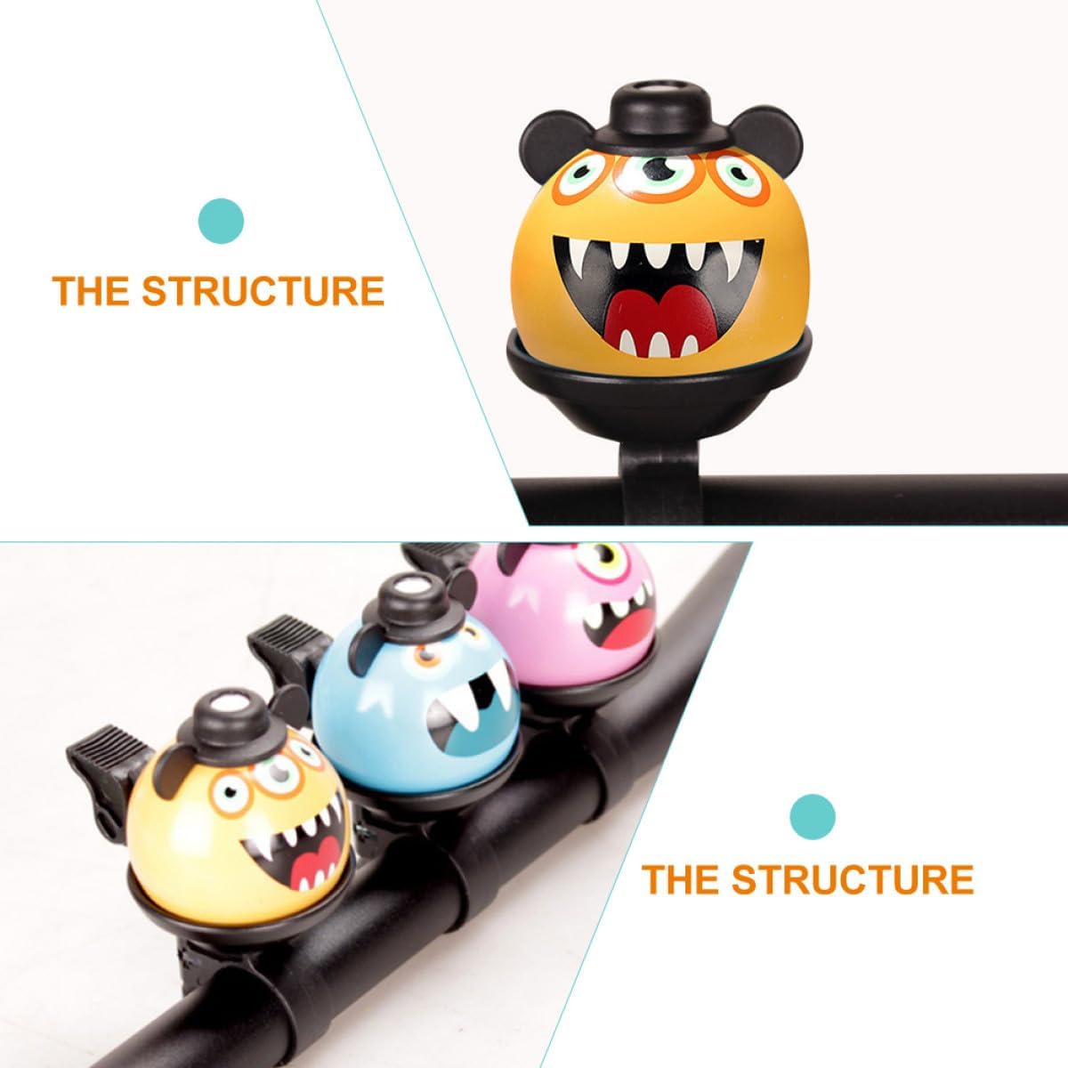 Bicycle Bell Cartoon Cycling Horn Loud Yellow Handlebar Bike Bell for ’s Mountain and Road Bikes for Boys