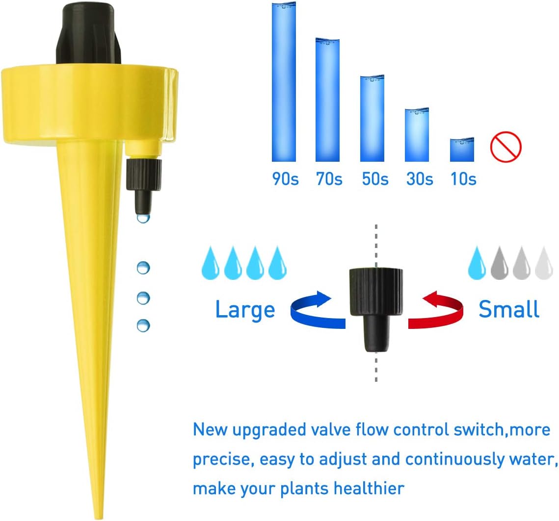getbear Self Watering Spikes, Adjustable Plant Watering, Automatic Drip Irrigation Plant Waterer with Slow Release Control Valve Switch, Self Irrigation Watering Drip Devices Suitable for All Bottle